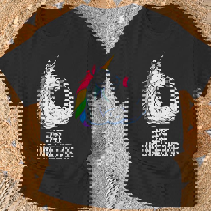 Hombre La Mejor Ropa De Un Tío De Unicornio Best Uncle Ever Camiseta unisex Regalos para ancianos