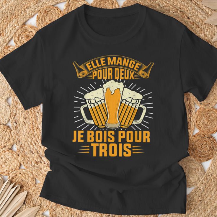 T-Shirt Drôle Grossesse 'Elle Mange Pour 2' - Cadeau Annonce Bébé, Future Maman, Couple