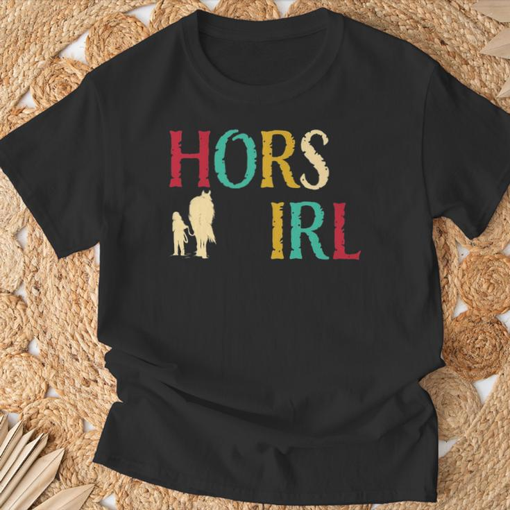 Horse Girl Cute Colorful Retro Horseback Riding T-Shirt Gifts for Old Men