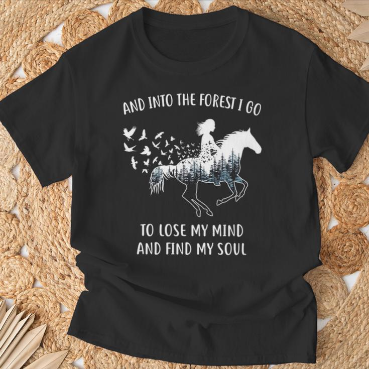 Horse For Women Into The Forest I Go Horse Riding T-Shirt Gifts for Old Men
