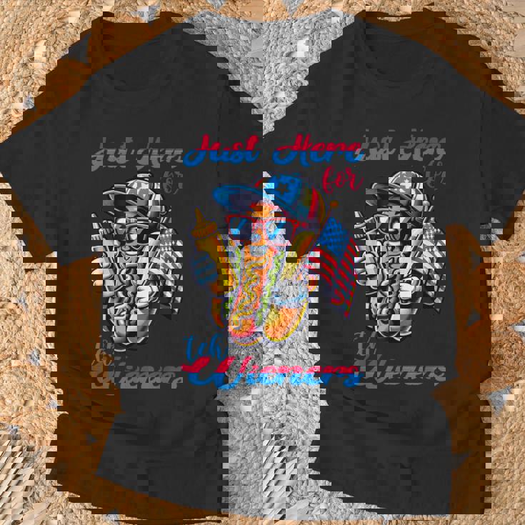 Hot Dog I'm Just Here For The Wieners 4Th Of July Women T-Shirt Gifts for Old Men