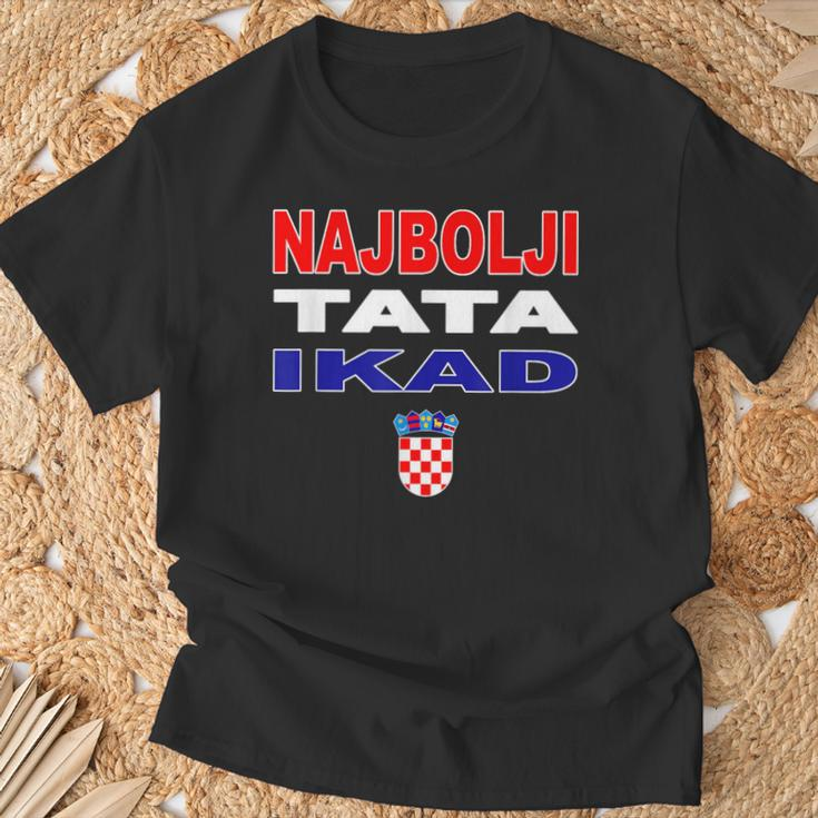 Hrvatska Father Croatia Flag Best Dad Ever Najbolji Tata Ikad T-Shirt Geschenke für alte Männer