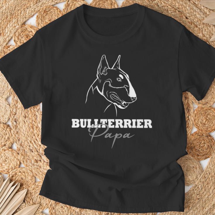 Hund Bullterrier Spruch Bulli Hunde Bullterrier Papa T-Shirt Geschenke für alte Männer