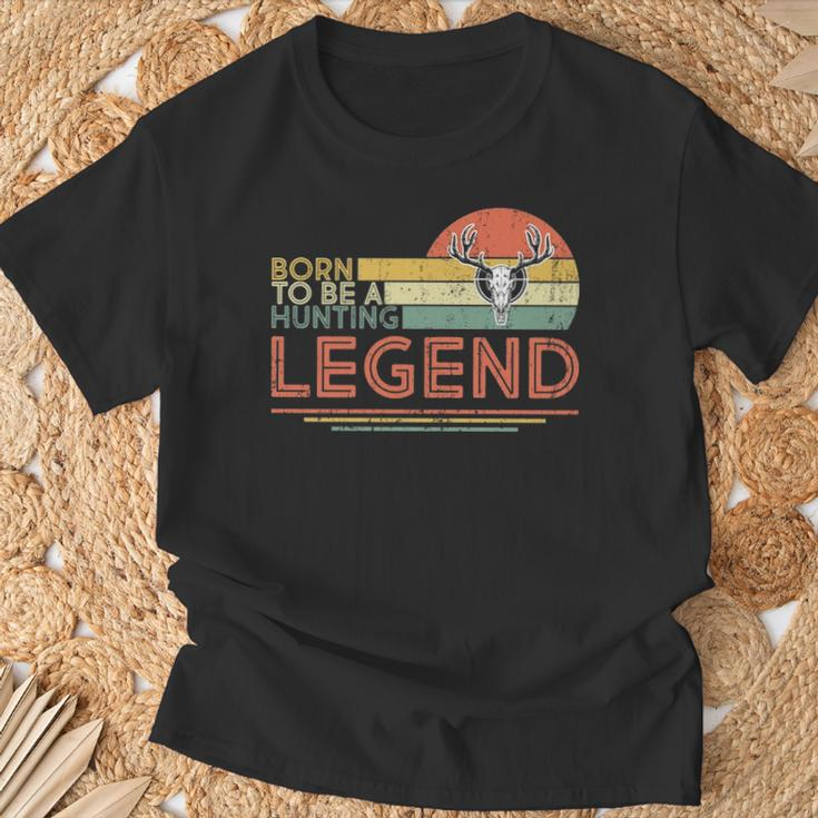 Hunting Born To Be A Hunting Legend Vintage Deer Hunter T-Shirt Gifts for Old Men