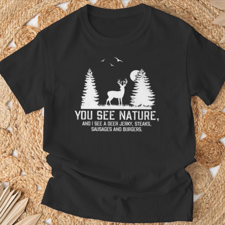 Hunting See Nature Hunting T-Shirt Gifts for Old Men