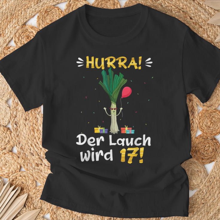 Hurra Der Lauch Wird 17 Boy 17Th Birthday T-Shirt Geschenke für alte Männer