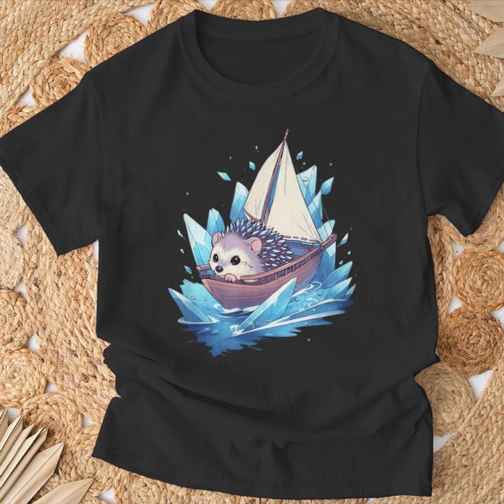 Ice Sailing Hedgehog Ice Sailing Ice Boating Yachting T-Shirt Geschenke für alte Männer