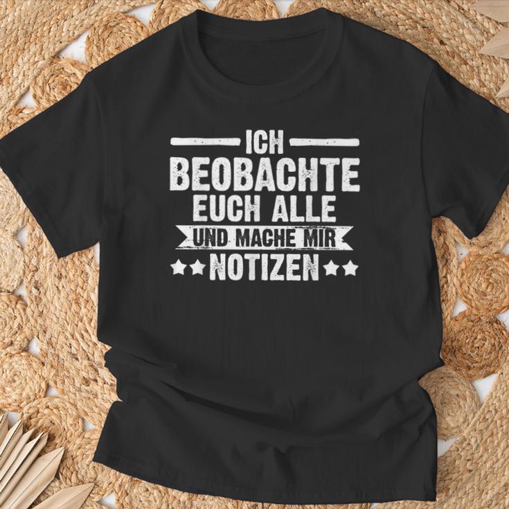 Ich Beobachte Euch Alle Und Mache Mir Notizen German T-Shirt Geschenke für alte Männer