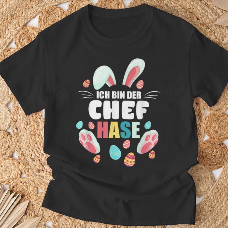 Ich Bin Der Chef Rabbit Easter Bunny Family Partner T-Shirt Geschenke für alte Männer