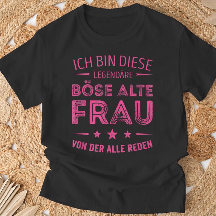 Ich Bin Die Legendäre Böse Alte Frau T-Shirt in Schwarz Geschenke für alte Männer