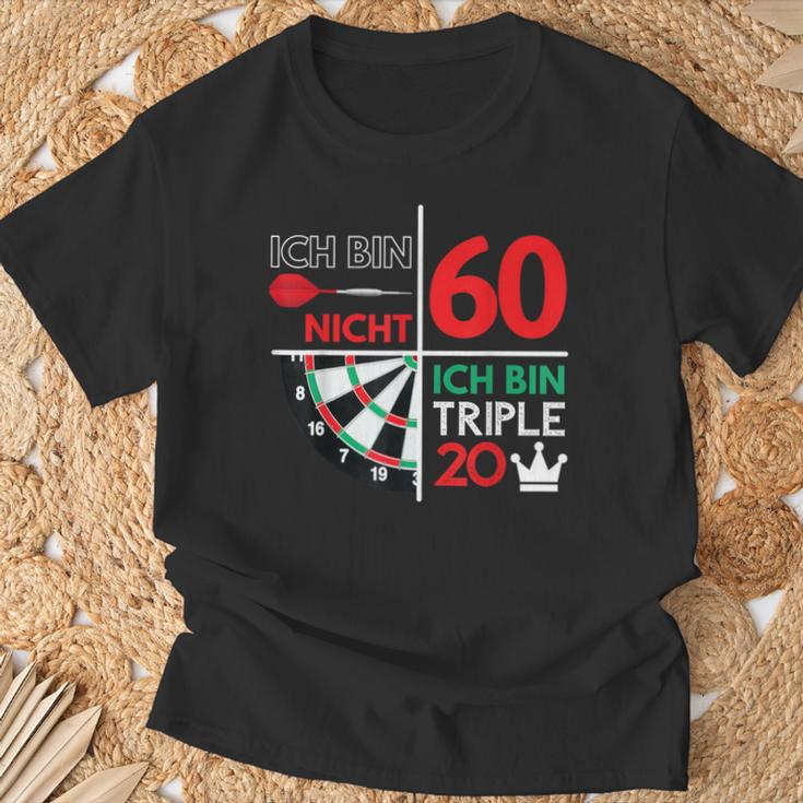 Ich Bin Nicht 60 Ich Bin Triple 20 Dart Player T-Shirt Geschenke für alte Männer