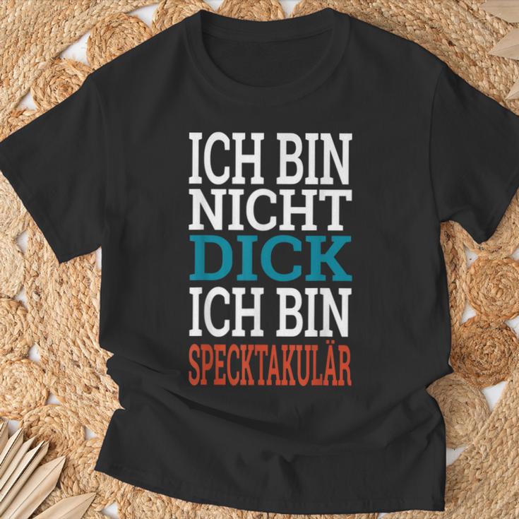 Ich Bin Nicht Dick, Ich Bin Speckpectaculär T-Shirt in Schwarz für Herren Geschenke für alte Männer