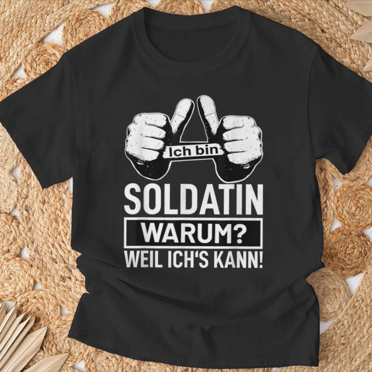 Ich Bin Soldatin Warum Weil Ichs Kann Berufen Soldatin Soldier T-Shirt Geschenke für alte Männer