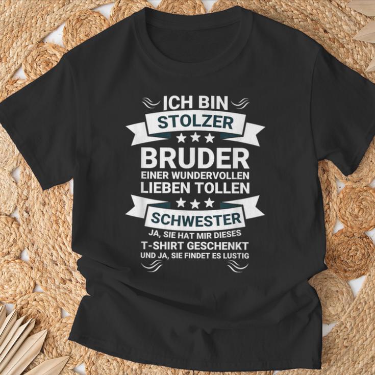 Ich Bin Stolzer Bruder Einer Wonderful Love Schwester T-Shirt Geschenke für alte Männer