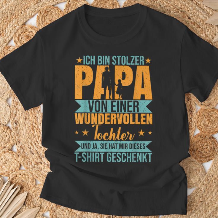 Ich Bin Stolzer Papa Einer Wundervoll Tochter Father's Day T-Shirt Geschenke für alte Männer