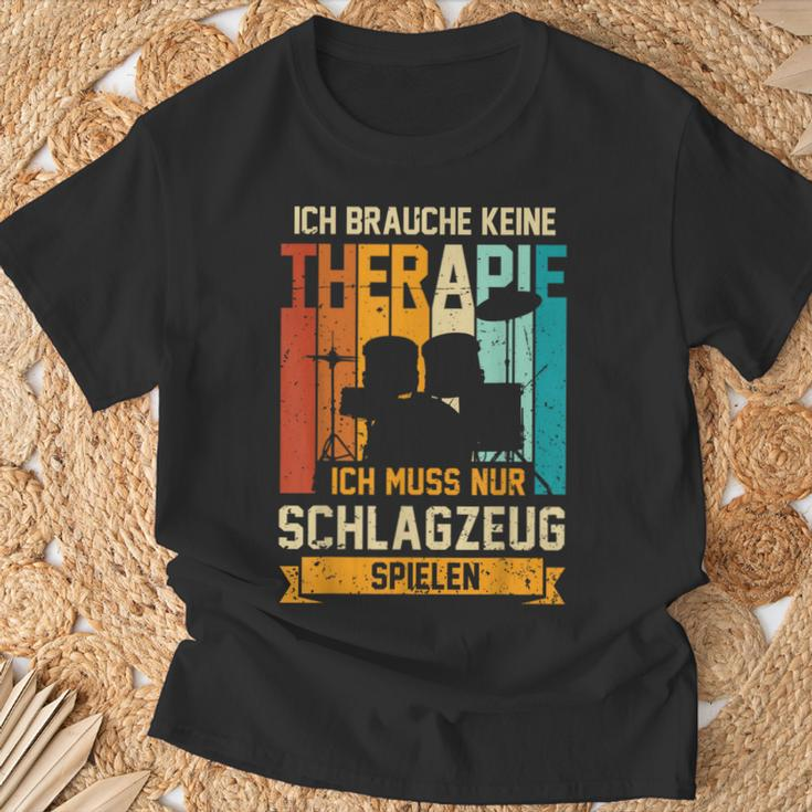 Ich Brauche Keine Therapie Ich Muss Nur Drums Spielen T-Shirt Geschenke für alte Männer
