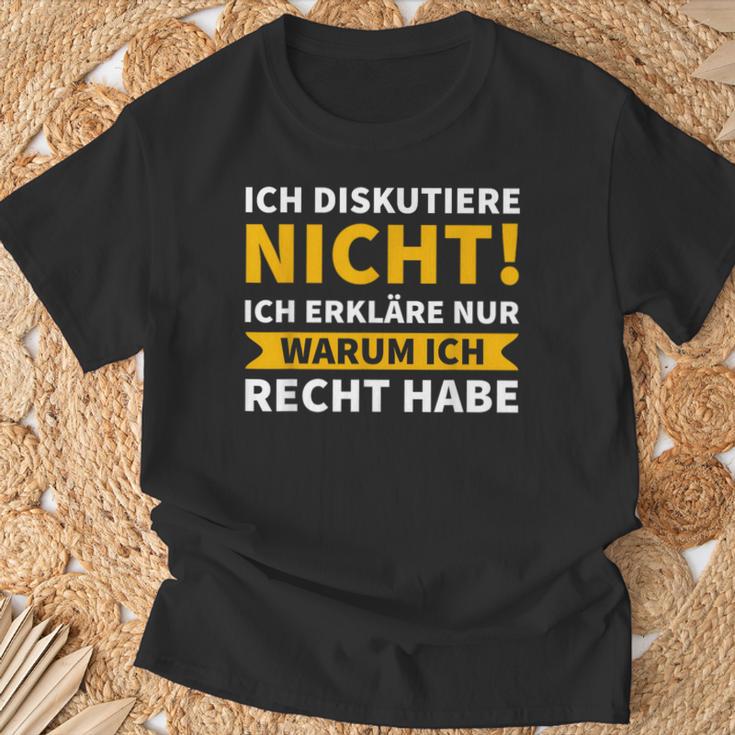 Ich Diskutiere Nicht, Ich Erkläre Nur Warum Ich Recht Habe Schwarzes T-Shirt Geschenke für alte Männer