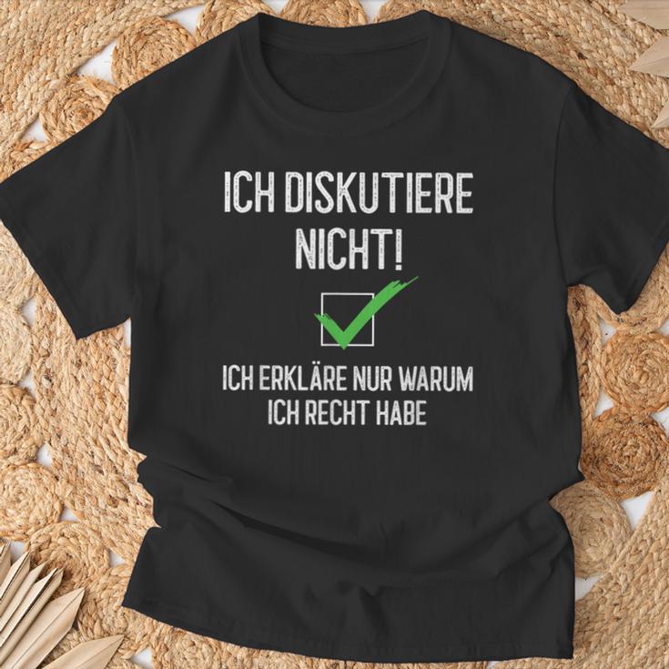 Ich Diskutiere Nicht, Ich Erkläre Warum Ich Recht Habe Schwarzes S T-Shirt für Debattierfreunde Geschenke für alte Männer