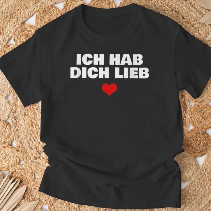 Ich Habe Dich Lieb Mit Herz T-Shirt Geschenke für alte Männer