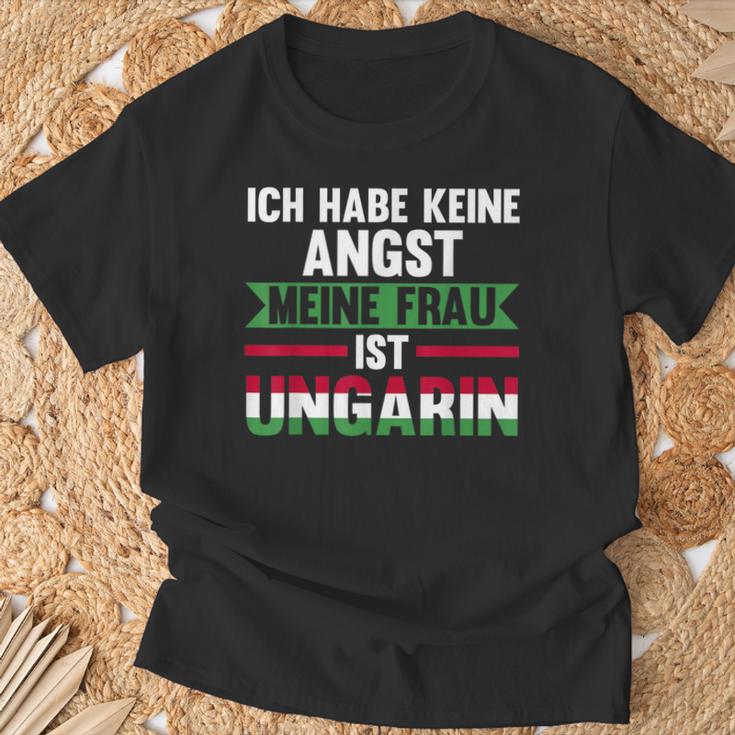 Ich Habe Keine Angst Meine Frau Ist Hunggarin T-Shirt Geschenke für alte Männer