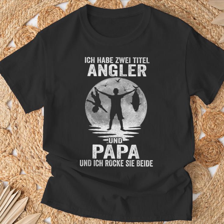 Ich Habe Zwei Titel Angler Papa Angeling Father's Day T-Shirt Geschenke für alte Männer