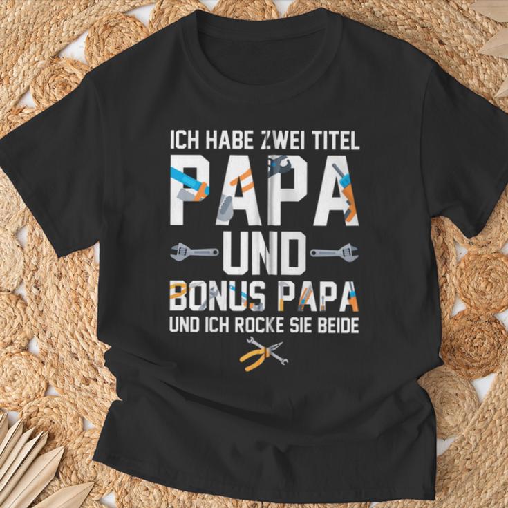 Ich Habe Zwei Titel Bonus Papa Und Papa Rocke Sie Beide Kapuzenjacke T-Shirt Geschenke für alte Männer