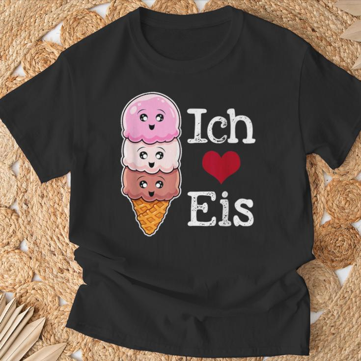 Ich Liebe Eiscreme In Waffle Horn Ice Balls T-Shirt Geschenke für alte Männer