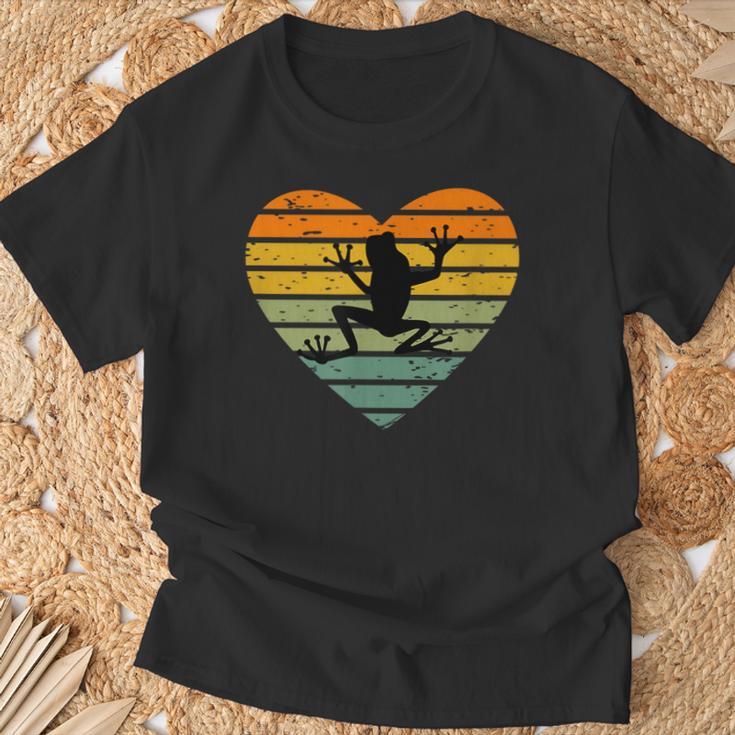 Ich Liebe Frösch Retro Heart Tree Frog Fan Toad T-Shirt Geschenke für alte Männer