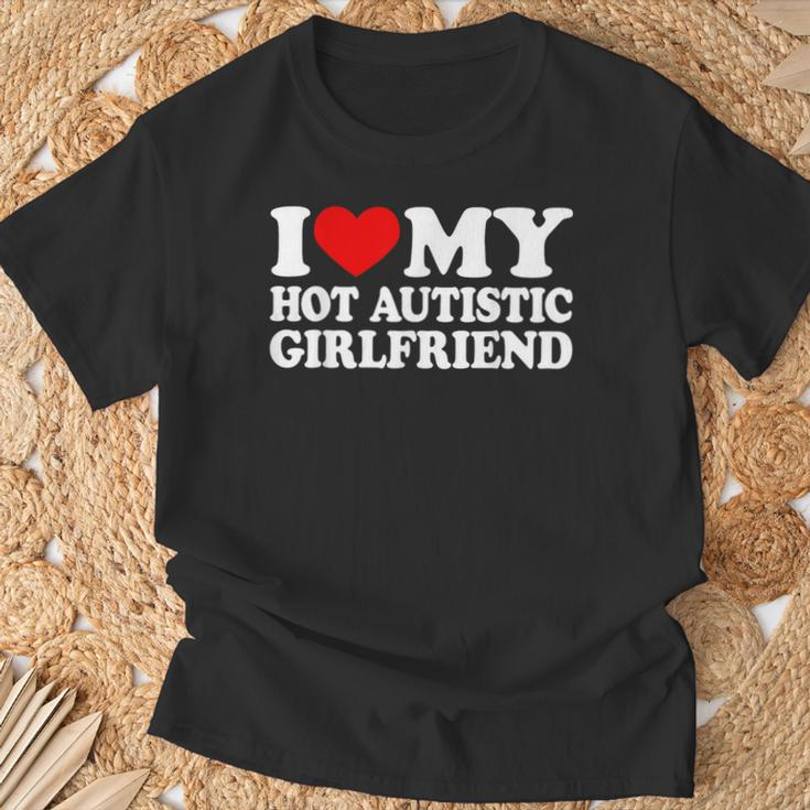 Ich Liebe Meine Heiße Autistische Freundin Ich Herz Meine Gf Mit Autism T-Shirt Geschenke für alte Männer
