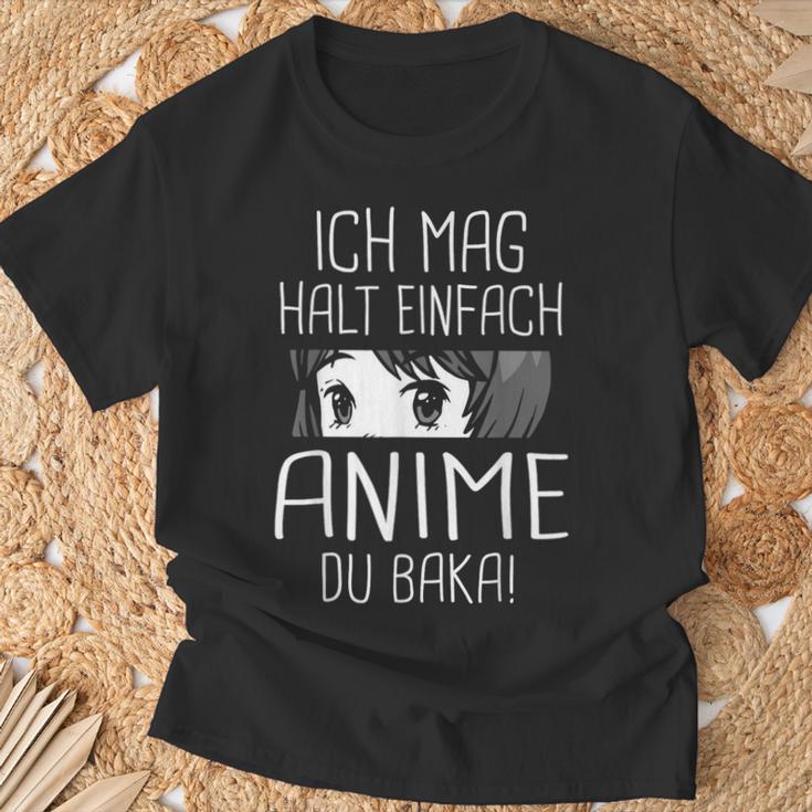 Ich Mag Halt Einfach Anime Du Baka T-Shirt Geschenke für alte Männer