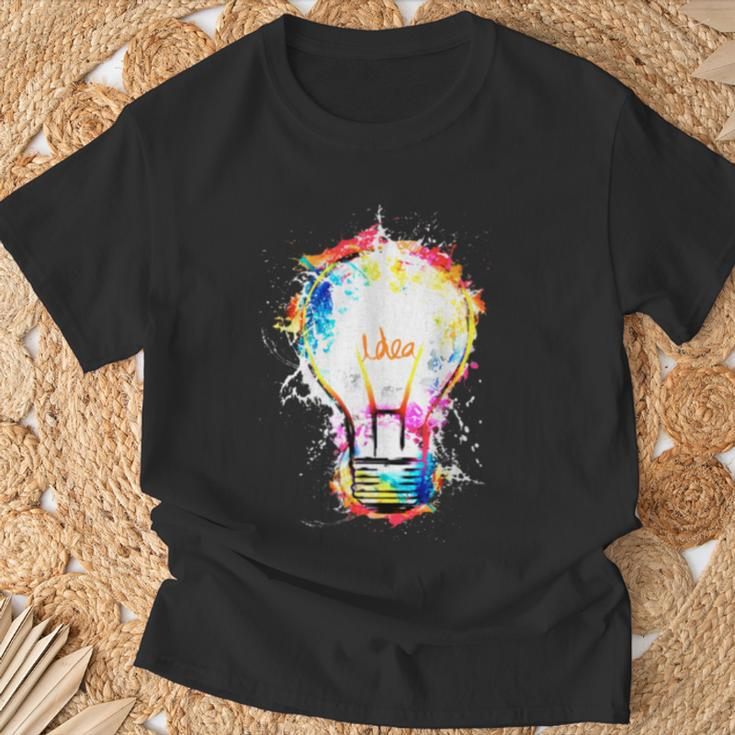 Idea Explosion Creative Genius Light Bulb Women T-Shirt Gifts for Old Men
