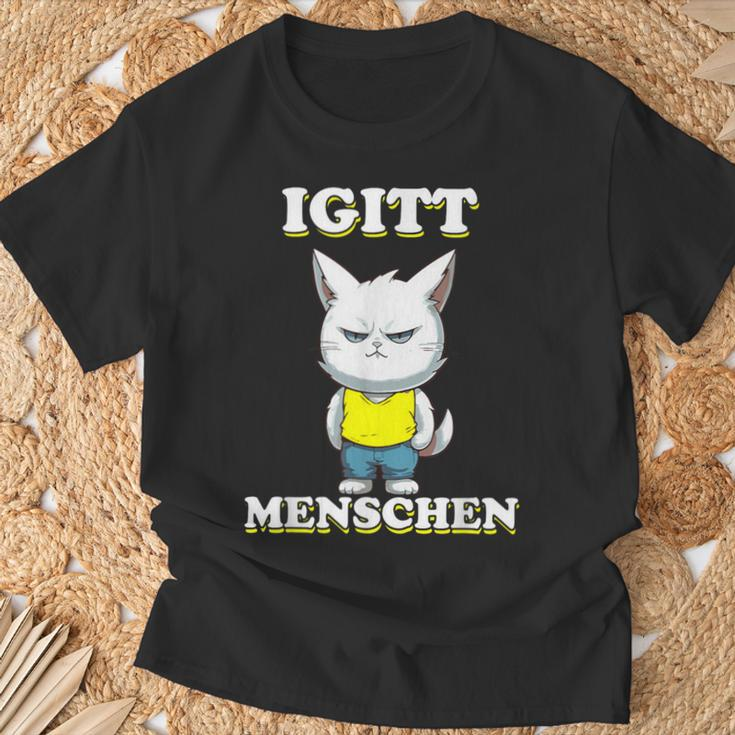 Igitt Menschen Katze Lustige Spruch Katzen T-Shirt Geschenke für alte Männer