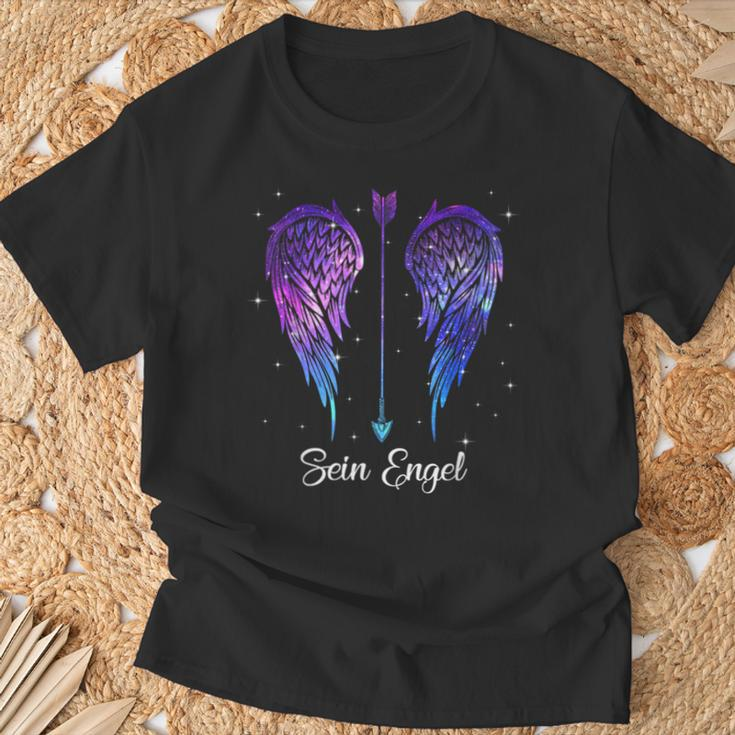 Ihr Wächter Sein Engel Her Guardian His Angel Wings T-Shirt Geschenke für alte Männer