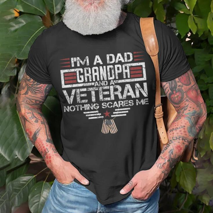 I'm A Dad Grandpa And Veteran Retro Papa Grandpa T-Shirt Gifts for Old Men
