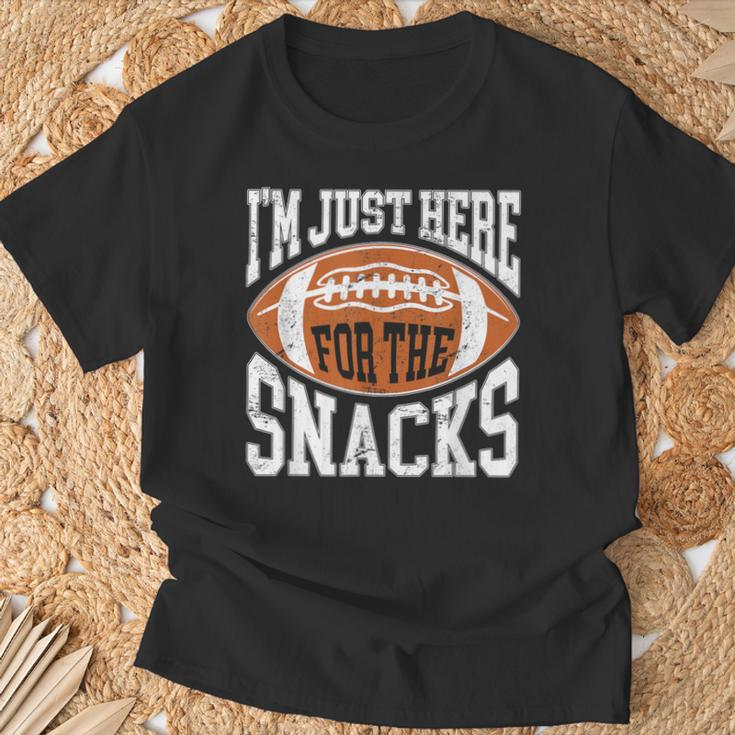 I'm Just Here For The Snacks Football Watching T-Shirt Gifts for Old Men