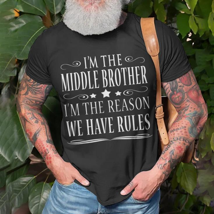 I'm The Middle Brother I'm Reason We Have Rules T-Shirt Gifts for Old Men