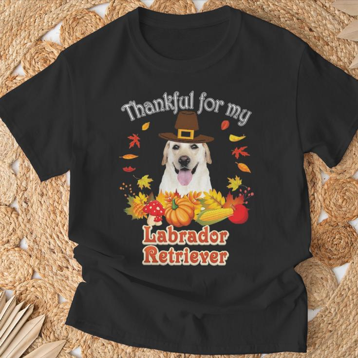 I'm Thankful For My Labrador Retriever Dog Lover Pumpkin T-Shirt Gifts for Old Men