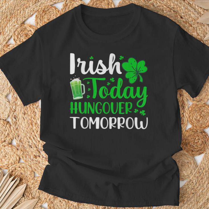 Irish Today Hungover Tomorrow Saint Patrick's Day T-Shirt Gifts for Old Men