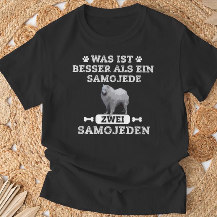 Was Ist Besser Als Ein Samoyed Zwei Samoyed T-Shirt Geschenke für alte Männer