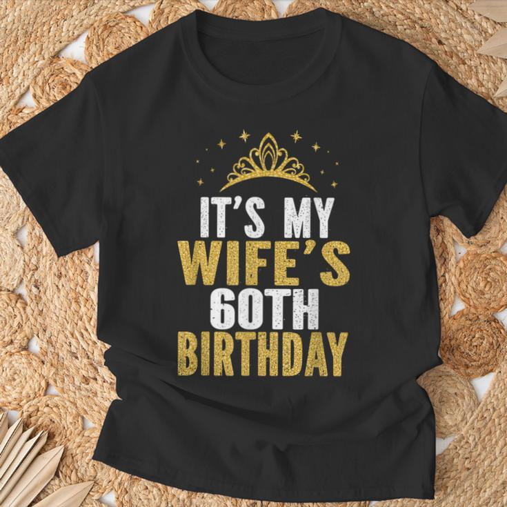It's My Wife's 60Th Birthday 60 Years Old Wives T-Shirt Gifts for Old Men