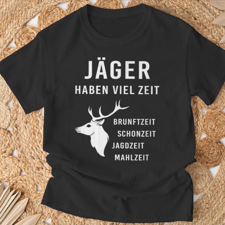 Jäger Haben Viel Zeit I Schonzeit I Jäger Hunting T-Shirt Geschenke für alte Männer