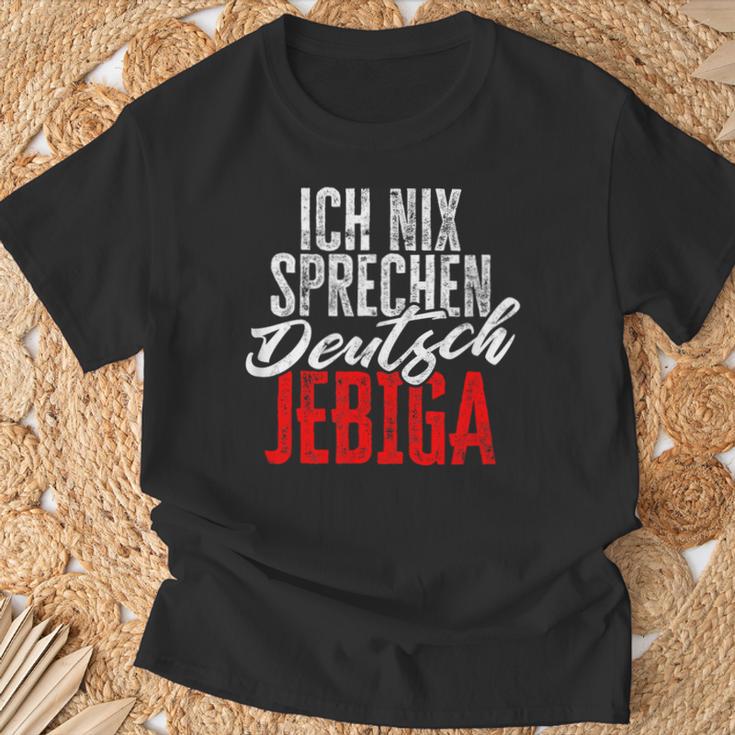 Jebiga Balkan Slogan Ich Nix Speak Deutsch German Langu S T-Shirt Geschenke für alte Männer