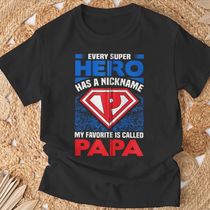 Jeder Superheld Hat Einen Spitznamen Mein Favorit Ist Papa Kapuzenjacke T-Shirt Geschenke für alte Männer