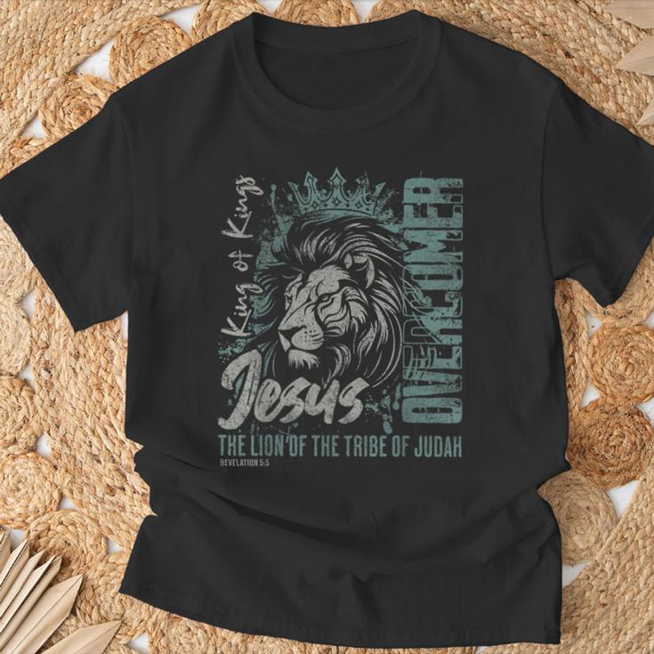 Jesus Is King Lion Of Judah Bible Faith Graphic Christian T-Shirt Gifts for Old Men
