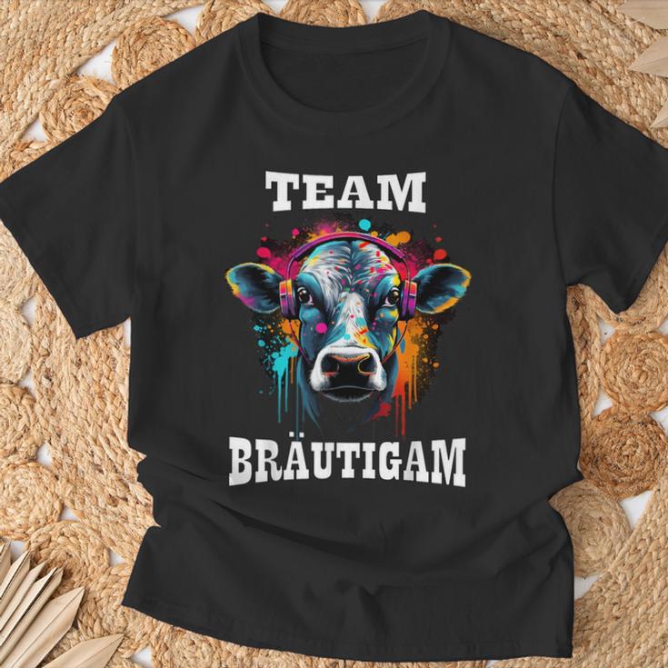 Jga Team Bräutigam Kuh Bauern & Landwirt Poltern T-Shirt Geschenke für alte Männer