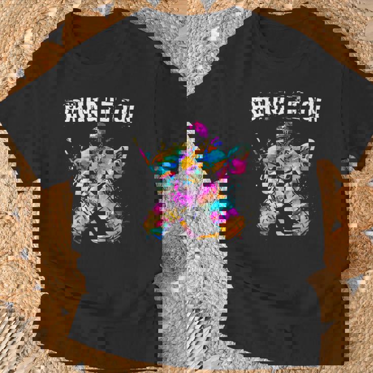 Jugador De Hockey Sobre Hielo Portero Hockey Goalie Hockey Regalo Camiseta unisex Regalos para ancianos