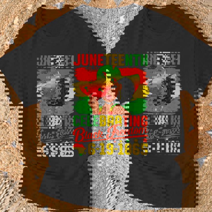 Junenth Celebrating Black Freedom African American Women T-Shirt Gifts for Old Men