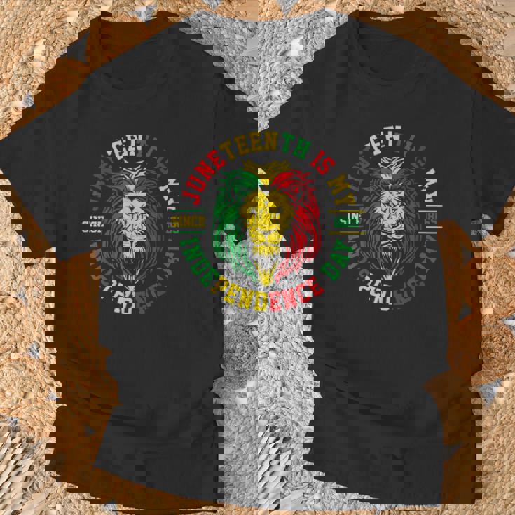 Junenth Is My Independence Day Lion Free Ish Since 1865 T-Shirt Gifts for Old Men