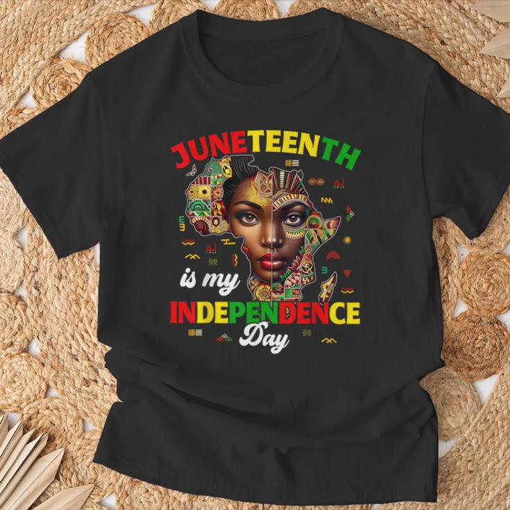 Junenth Is My Independence Day Pride African Womens T-Shirt Gifts for Old Men