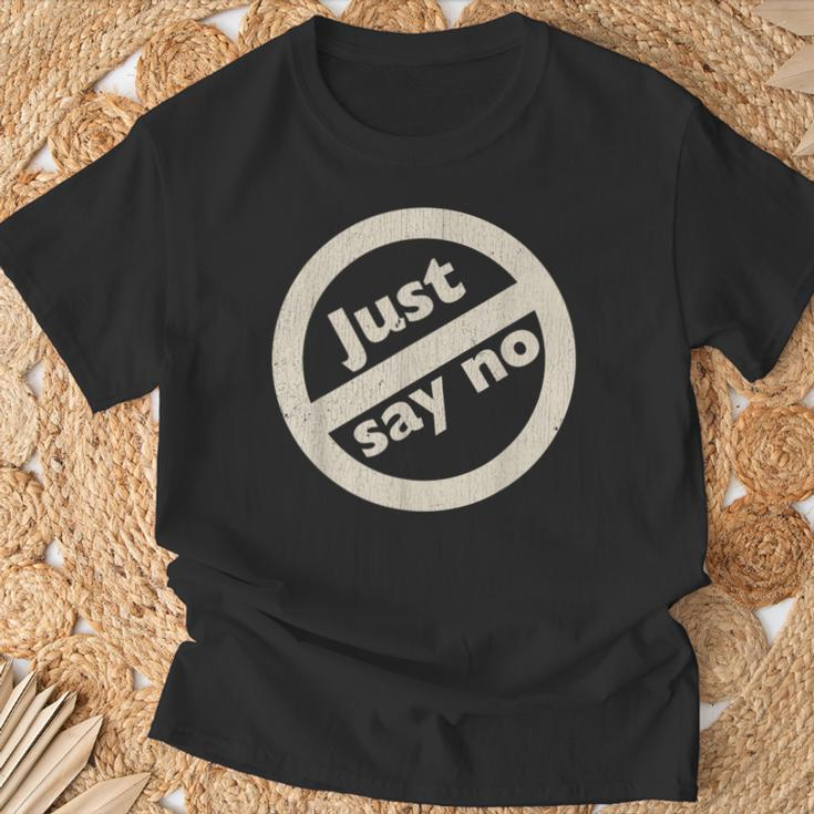 Just Say No 1980'S Vintage Anti Drug Just Say No Anti Drug T-Shirt Gifts for Old Men